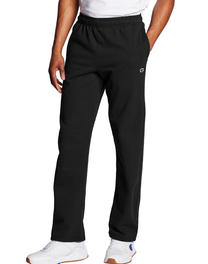 Pantalon Chandal Champion Hombre - Powerblend Open Bottom ( Negras ) 5208364-ZW